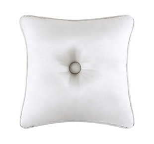 Elegant details lend your space a feeling of luxury. This tailored white decorative pillow is a refining touch. With beautiful soft polyester satin, this accent piece provides everything you need to elevate your room.Made of 100% polyester | Soft polyfill | 16" square | Dry clean only | Imported