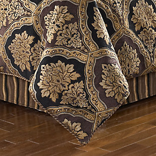 Woven Jaquard 4-Piece King Comforter Set, Chocolate, large