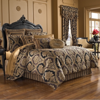 Five Queens Court Reilly 4-Piece California King Comforter Set, Chocolate