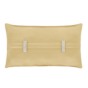 Add some luxury to your bedroom with this glamorous decorative pillow. Made of highly constructed satin, this piece brings elegance to any bedroom.Made of 100% polyester | Plush polyfill | 1 boudoir pillow | Dry clean only | Imported