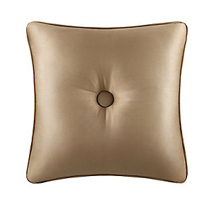Five Queens Court Colonial 16" Square Throw Pillow, Gold, rollover
