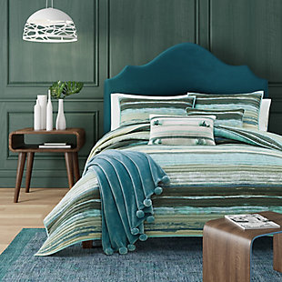 Striped Full/Queen Coverlet, Forest, rollover