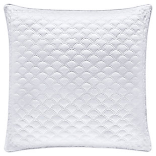 Add some luxury to your bedroom with this updated decorative pillow. A matte satin captures the light in any bedroom. Detailed with an elegant foulard and damask embroidery, this piece elevates your space to something special.Made of 100% polyester | Plush polyfill | 20" square | Dry clean only | Imported