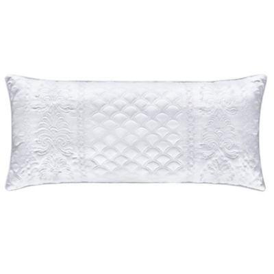 Quilted Boudoir Throw Pillow, White, large