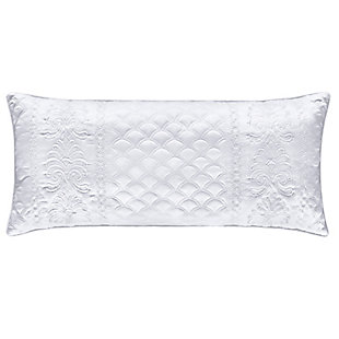 Add some luxury to your bedroom with this updated decorative pillow. A matte satin captures the light in any bedroom. Detailed with an elegant foulard and damask embroidery, this piece elevates your space to something special.Made of 100% polyester | Plush polyfill | 1 boudoir pillow | Dry clean only | Imported
