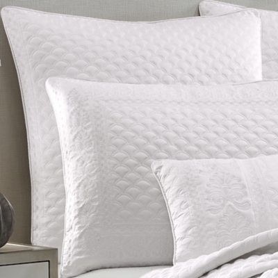 Quilted Square Euro Sham, White, large