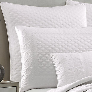 Quilted Square Euro Sham, White, large