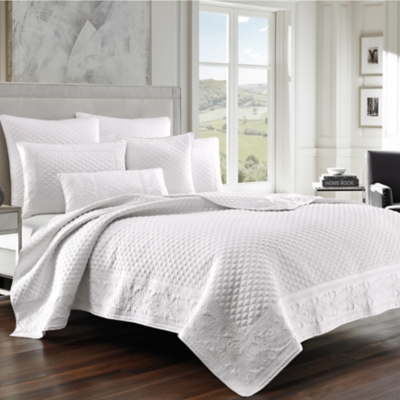 Quilted Full/Queen Coverlet, White, large