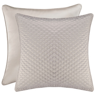 Quilted Square Euro Sham, Silver, large