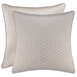Quilted Square Euro Sham, Silver, large