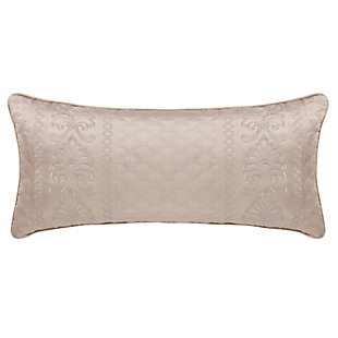 Quilted Boudoir Throw Pillow, Taupe, rollover