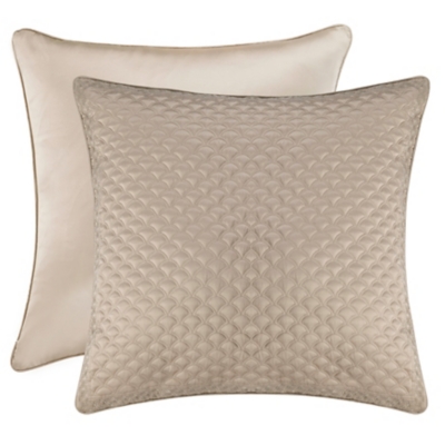 Quilted Square Euro Sham, Taupe, large