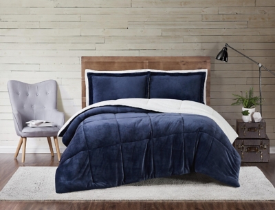 Velvet 2-Piece Twin XL Comforter Set, Blue