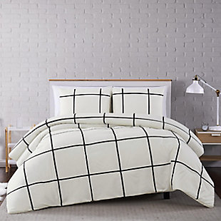Geometric 2-Piece Twin XL Quilt Set, Ivory, rollover