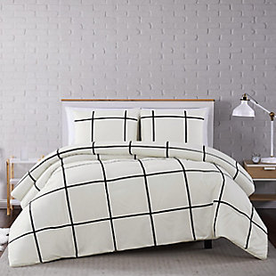 Geometric 2-Piece Twin XL Comforter Set, Ivory, rollover