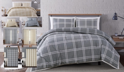 Pem America Plaid 3 Piece Full Queen Comforter Set Ashley Furniture Homestore