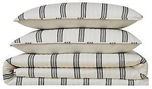 Striped 3-Piece Full/Queen Quilt Set, Ivory, large