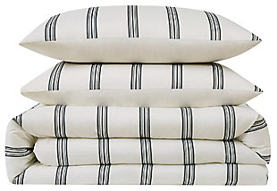 Striped 3-Piece Full/Queen Comforter Set, Ivory, large