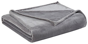 Velvet Twin XL Blanket, Gray, large