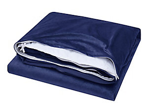 Weighing the perks of a weighted blanket? Swaddle yourself in serenity, at a price to put you at ease, with this sumptuous weighted blanket. Removable cover tantalizes with velvety softness. Microfiber insert with glass beads has you covered.Made of polyester | Removable cover | Velvet face; microfiber reverse | Glass bead insert fill | Heavyweight feel | Machine washable cover | Imported