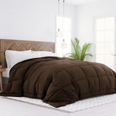 Microfiber Twin/Twin XL Premium Down Alternative Comforter, Chocolate, large