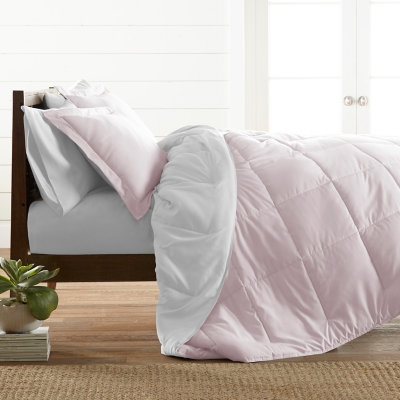 Reversible King/California King Down Alternative Comforter, Blush/White, large