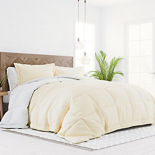 Reversible King/California King Down Alternative Comforter, White/Ivory, rollover