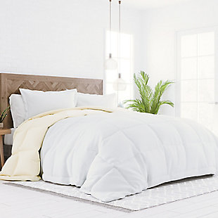 Reversible King/California King Down Alternative Comforter, White/Ivory, large