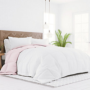 Reversible Full/Queen Premium Down Alternative Comforter, Blush/White, rollover