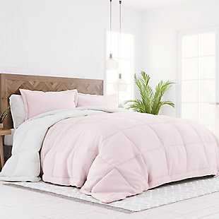Reversible Full/Queen Premium Down Alternative Comforter, Blush/White, large