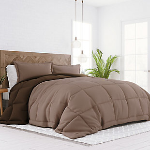 Reversible Full/Queen Premium Down Alternative Comforter, Chocolate/Taupe, large