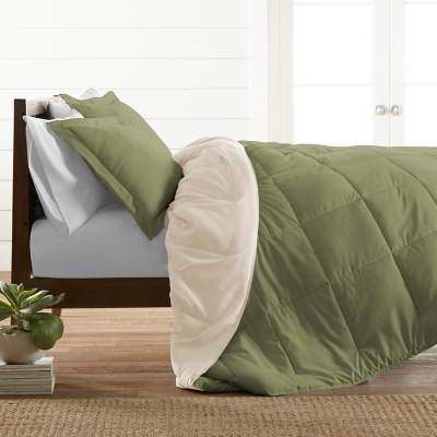 Reversible Twin/Twin XL Down Alternative Comforter, Sage/Ivory, large