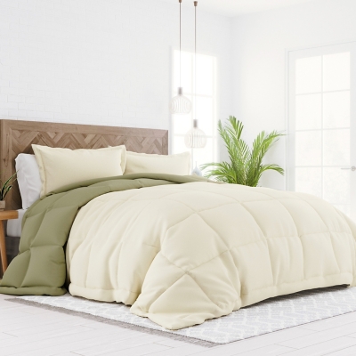 Reversible Twin/Twin XL Down Alternative Comforter, Sage/Ivory, large