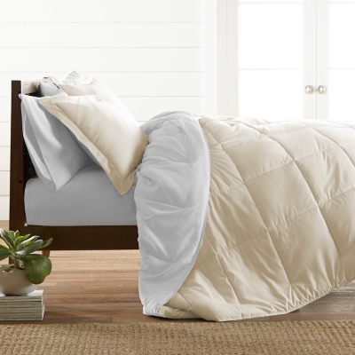 Reversible Twin/Twin XL Down Alternative Comforter, Ivory/White, large