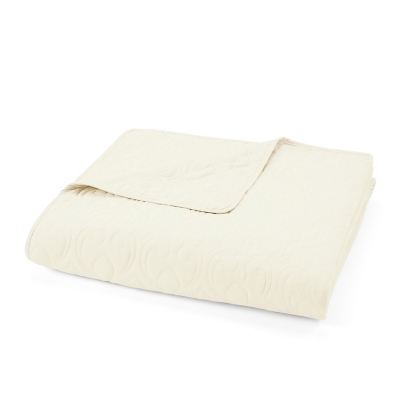 Damask Patterned 3-Piece King/California King Quilted Coverlet Set, Ivory, rollover