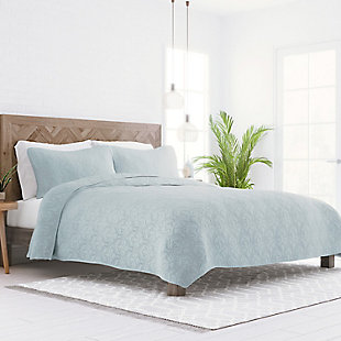 Add a touch of vintage charm to your tranquil bedroom oasis with the softness of this 3-piece quilted coverlet set by ienjoy Home®.  Woven of the finest imported double-brushed yarns for a new level of indulgence and breathability, soft-to-the-touch microfiber will stay smooth and wrinkle free for years of easy-care comfort. Available in a variety of coordinating colors for an irresistibly luxurious impression.Includes coverlet and 2 shams | Made of microfiber | Double-brushed for outstanding comfort | Hypoallergenic and antimicrobial for allergy sufferers and sensitive skin | Machine washable | Imported