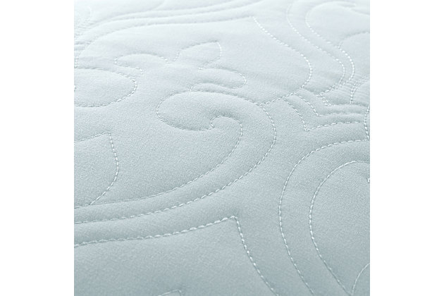Add a touch of vintage charm to your tranquil bedroom oasis with the softness of this 3-piece quilted coverlet set by ienjoy Home®.  Woven of the finest imported double-brushed yarns for a new level of indulgence and breathability, soft-to-the-touch microfiber will stay smooth and wrinkle free for years of easy-care comfort. Available in a variety of coordinating colors for an irresistibly luxurious impression.Includes coverlet and 2 shams | Made of microfiber | Double-brushed for outstanding comfort | Hypoallergenic and antimicrobial for allergy sufferers and sensitive skin | Machine washable | Imported