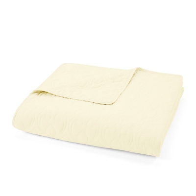 Damask Patterned 3-Piece King/California King Quilted Coverlet Set, Yellow, rollover
