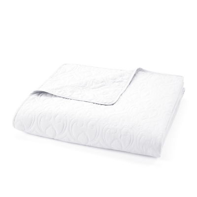 Damask Patterned 3-Piece Twin/Twin XL Quilted Coverlet Set, White, large