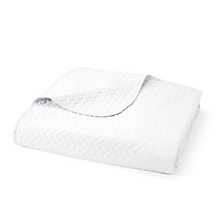 Herring Patterned 3-Piece Twin/Twin XL Quilted Coverlet Set, White, large