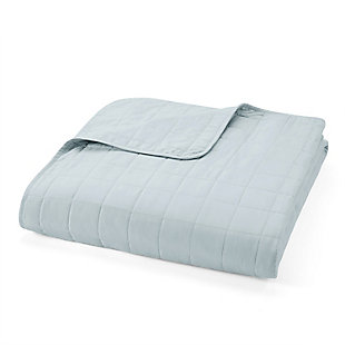 Square Patterned 3-Piece King/California King Quilted Coverlet Set, Pale Blue, large