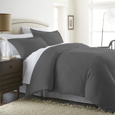 Three Piece King/California King Duvet Cover Set, Gray, rollover