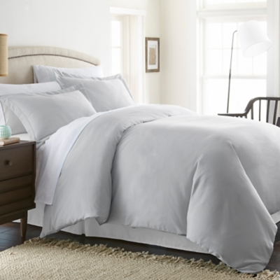 Three Piece King/California King Duvet Cover Set, Light Gray, large