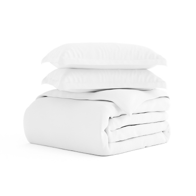 Three Piece Twin/Twin XL Duvet Cover Set, White, large