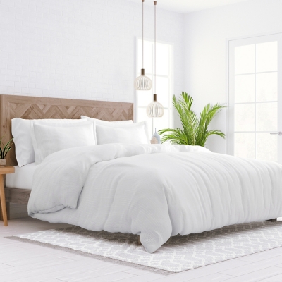 Pinstriped 3-Piece Twin/Twin XL Duvet Cover Set, Light Gray, large