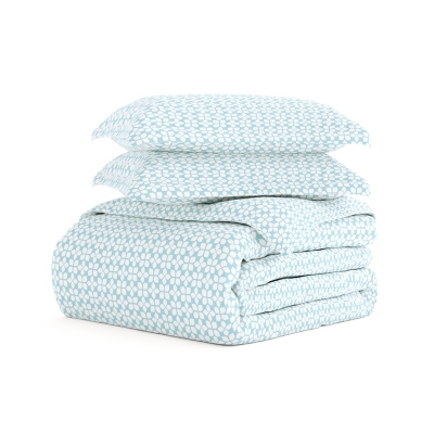 Starlight Patterned 3-Piece Full/Queen Duvet Cover Set, Aqua, large