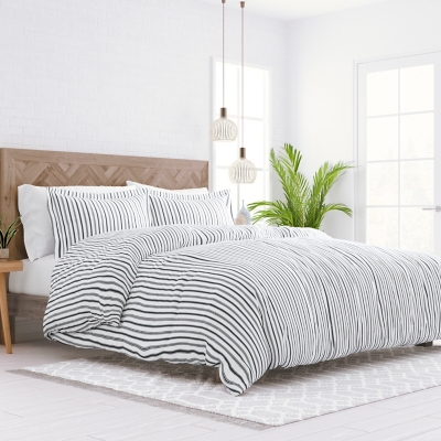 Microfiber 3-Piece Twin/Twin XL Duvet Cover Set, Gray, large