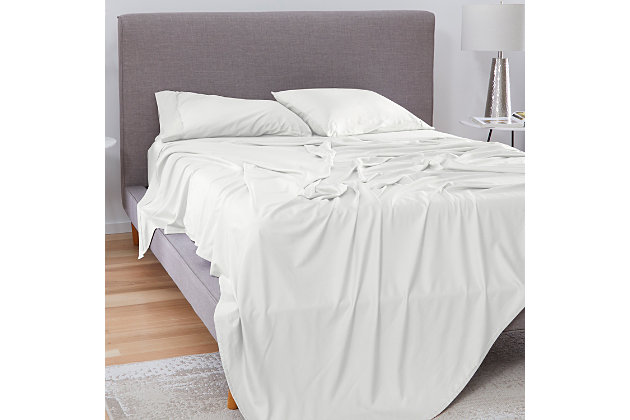Bedgear® Basic® sheets are exceptionally soft as well as wrinkle and stain resistant. Using the anchor bands on all four corners, these sheets can conform to any size mattress ensuring a secure fit and grip. Hypoallergenic and woven for all seasons, this exceptional sheet set provides all-night comfort.Set includes fitted sheet, flat sheet and 2 pillowcases | Made of soft microfiber fabric | Anti-shrink, wrinkle and stain resistant | Hypoallergenic | Machine washable | Made in USA of imported materials