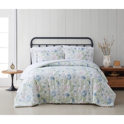 Cottage Classics Field Floral 2 Piece Twin/Twin XL Comforter Set, Blue, large