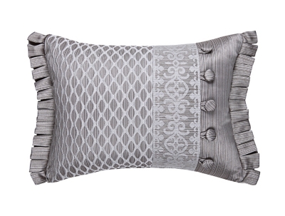 J.Queen New York Luxembourg Silver BoudoirDecorative Throw Pillow, , large